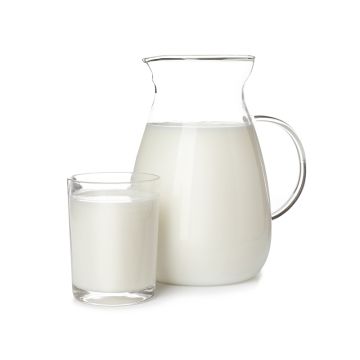 Glass and pitcher of 2% Milk