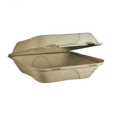 9 in x 9 in x 3 in 1-Compartment Fiber Container 